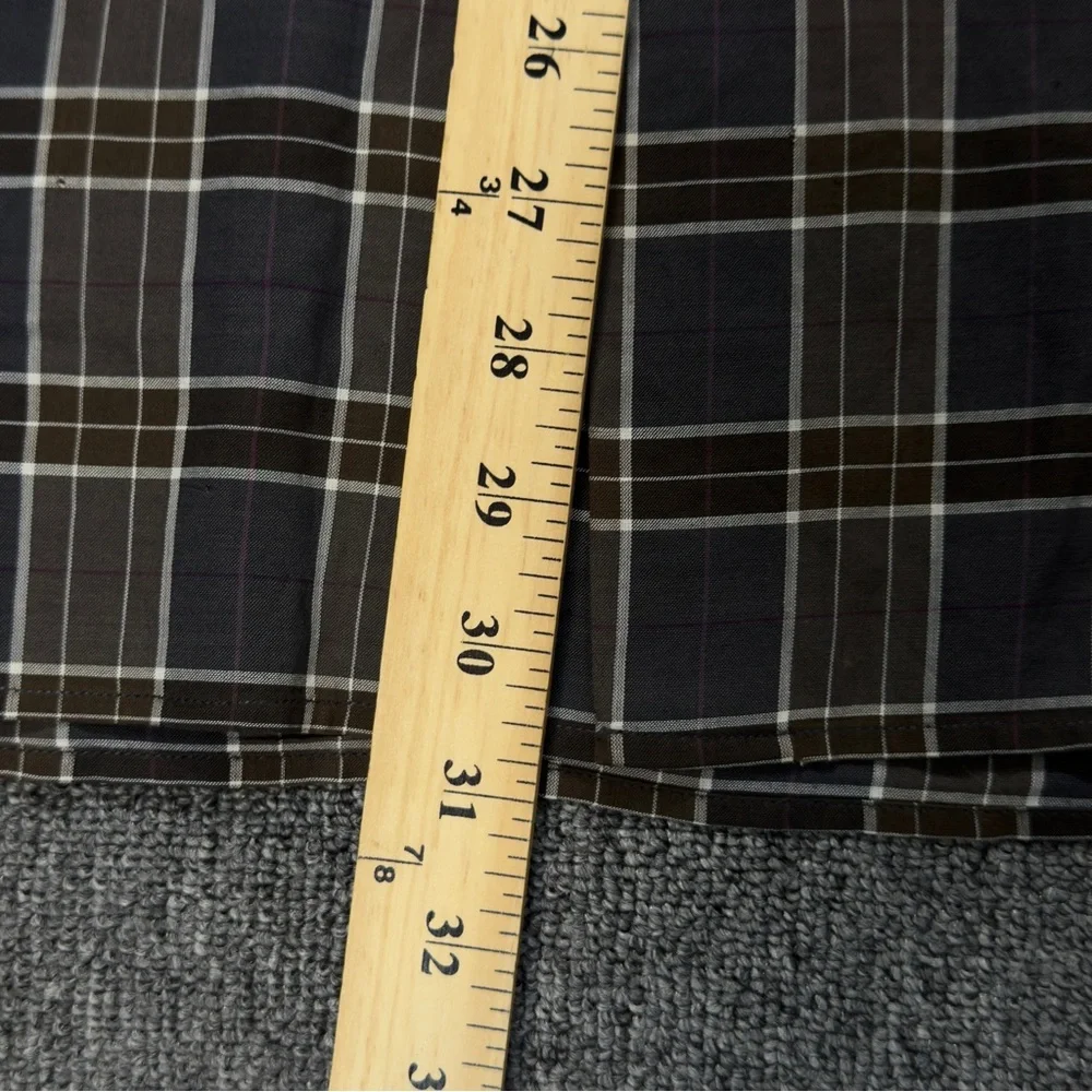 John Varvatos Men's Plaid‎ Button-Up Shirt Size XL Lightweight & Thin Breathable